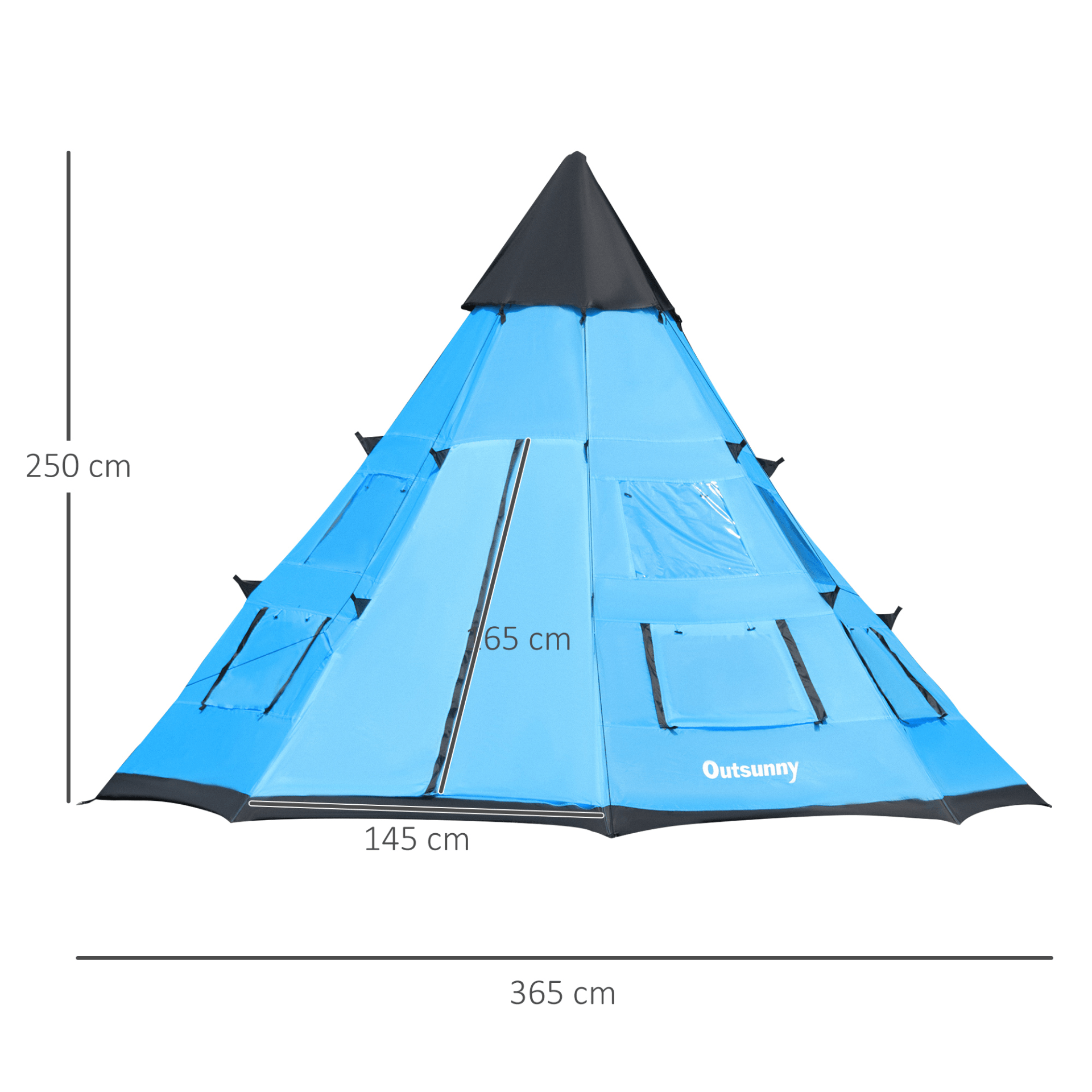 Outsunny 6 Men Tipi Tent 6 Man Tent Cosy Camping Co.   