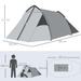 Outsunny 1-2 Man Camping Tunnel Tent 2 Man Tent Cosy Camping Co.   