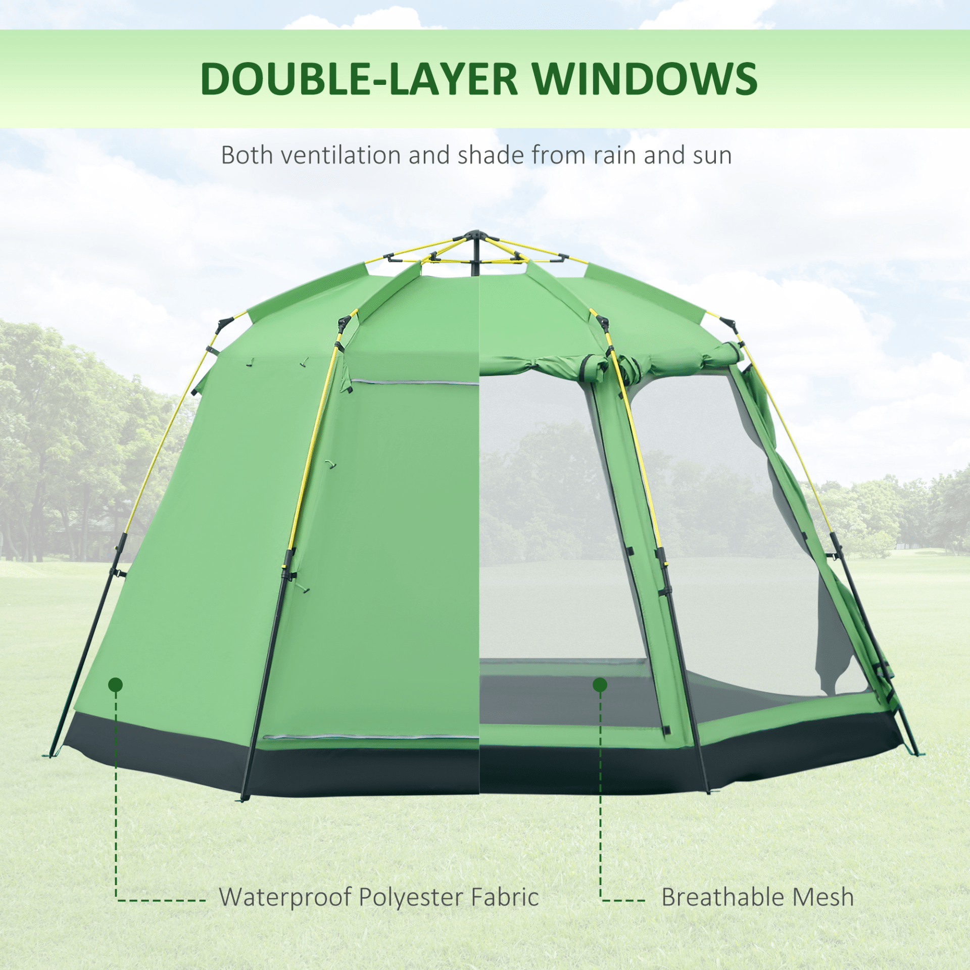 Outsunny 6 Person Pop Up 6 Man Tent Cosy Camping Co.   