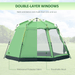 Outsunny 6 Person Pop Up 6 Man Tent Cosy Camping Co.   