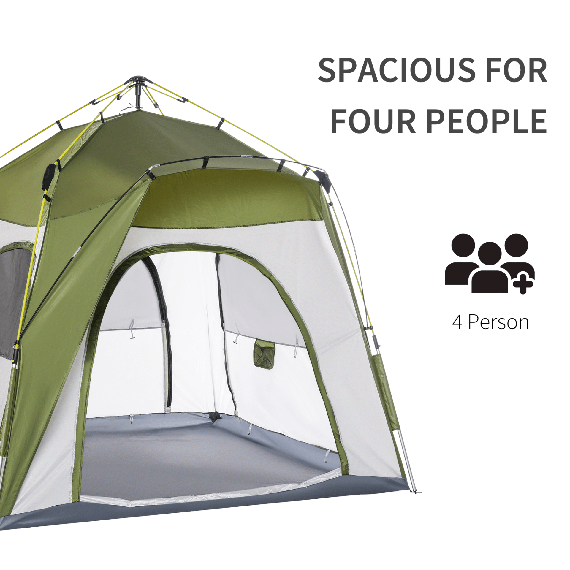 Outsunny 4 Person Automatic Camping Tent 4 Man Tent Cosy Camping Co.   