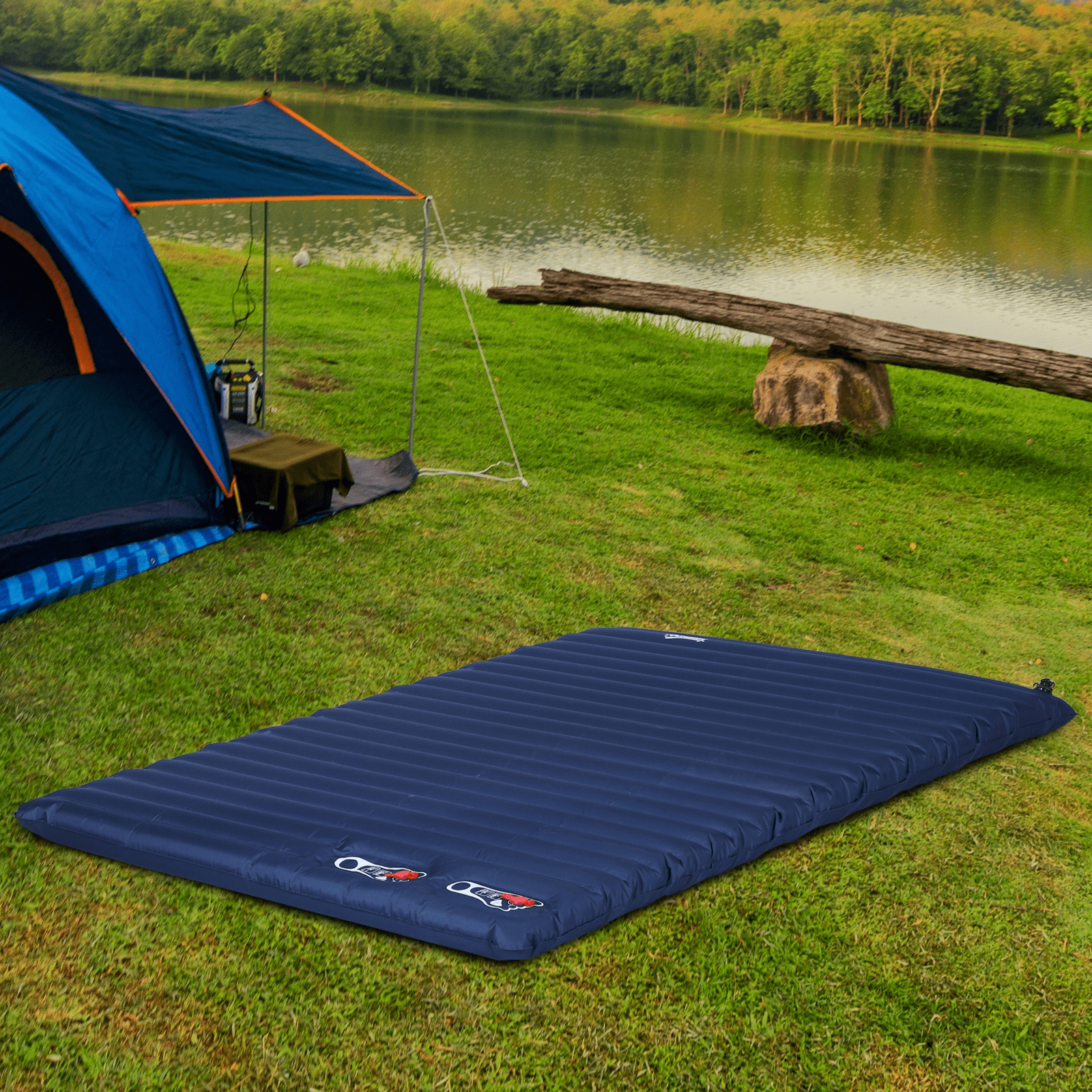 Outsunny 2 Person Camping Inflating Sleeping Mat Sleeping Mats and Airbeds Cosy Camping Co.   