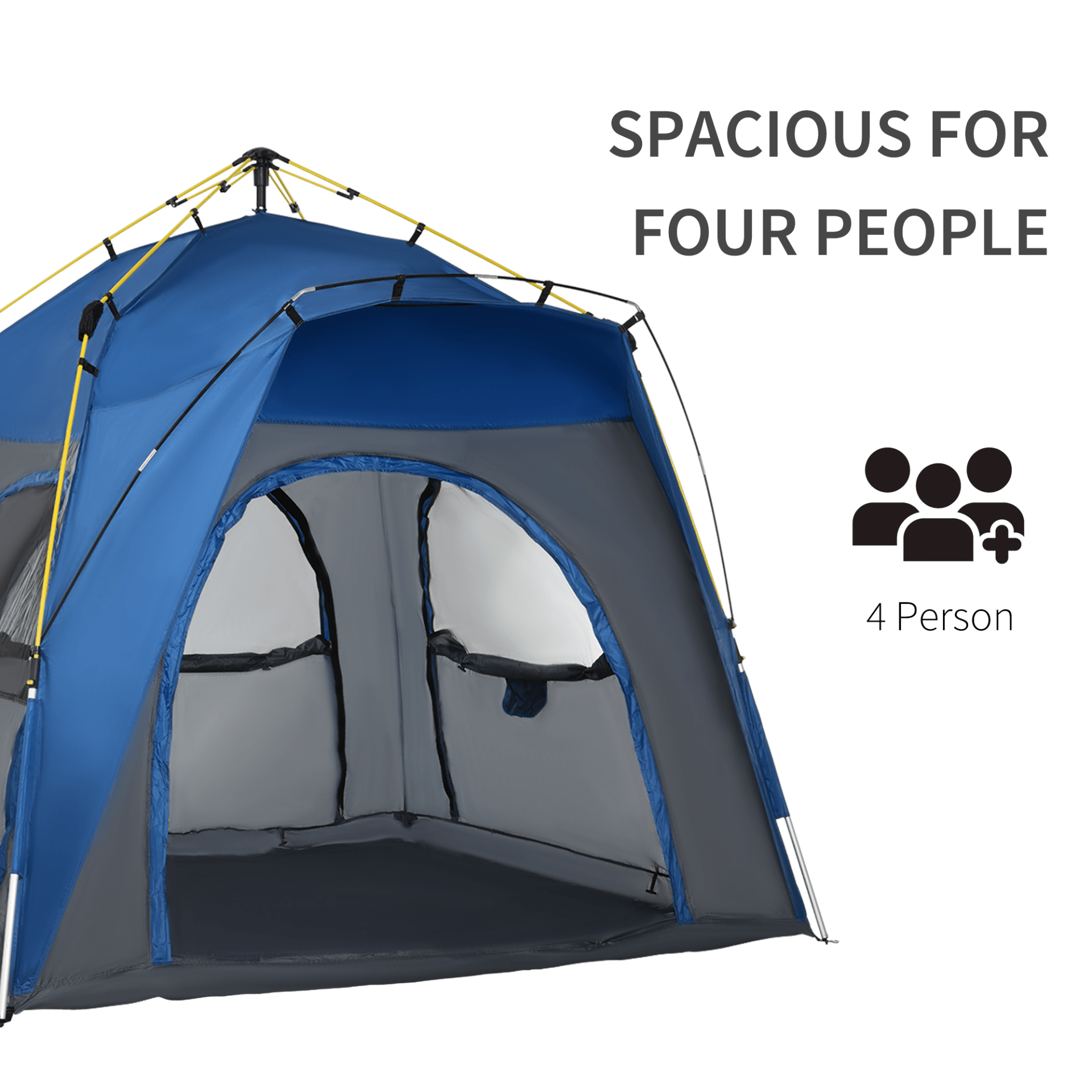 Outsunny 4 Person Automatic Camping Tent 4 Man Tent Cosy Camping Co.   