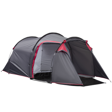 Outsunny 2-3 Man Tunnel Tent 3 Man Tent Cosy Camping Co. Dark Grey  