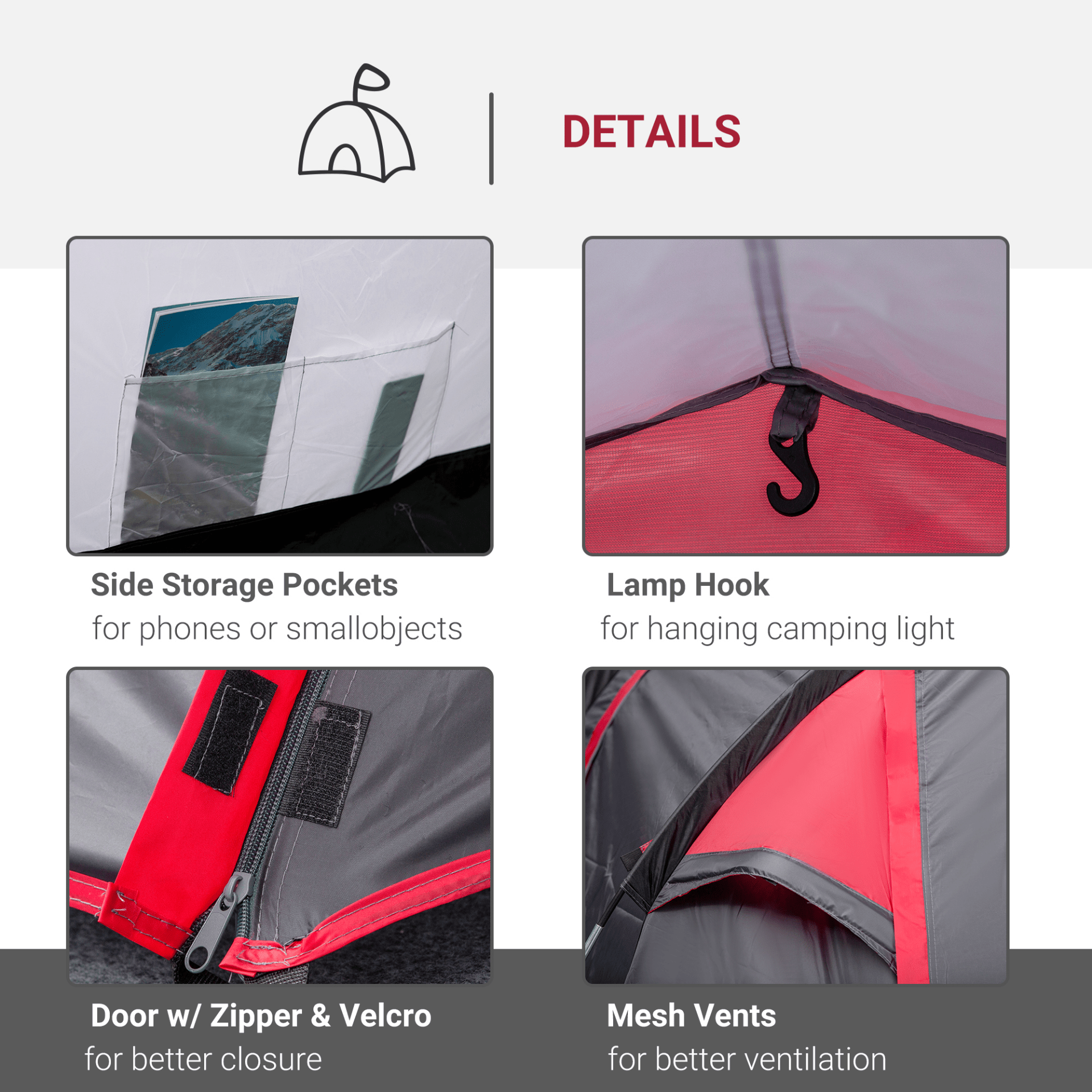 Outsunny 2-3 Man Tunnel Tent 3 Man Tent Cosy Camping Co.   