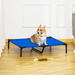 PawHut Raised Dog Bed Cat Elevated Lifted Portable Camping w/ Metal Frame Blue (Large) Camping Dog Bed Cosy Camping Co.   