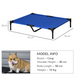 PawHut Raised Dog Bed Cat Elevated Lifted Portable Camping w/ Metal Frame Blue (Large) Camping Dog Bed Cosy Camping Co.   
