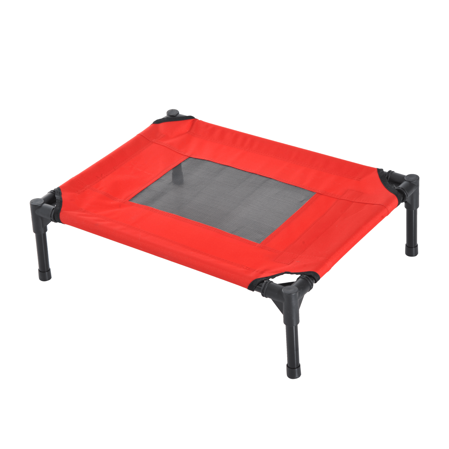 PawHut Raised Dog Bed Cat Elevated Lifted Portable Camping w/ Metal Frame Black and Red (Small) Sleeping Mats and Airbeds Cosy Camping Co.   