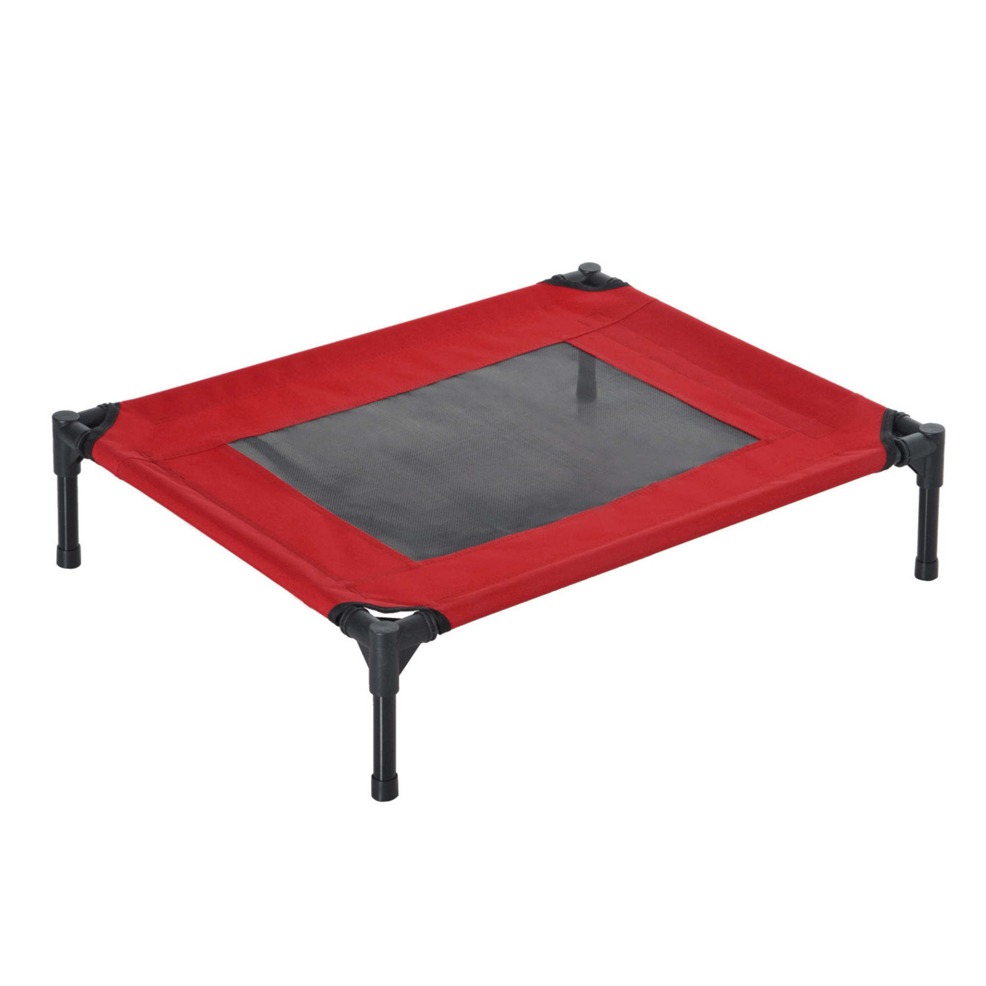 PawHut Raised Dog Bed Cat Elevated Lifted Portable Camping w/ Metal Frame Black and Red (Medium) - Comfortable and Convenient Bed for Your Pet Sleeping Mats and Airbeds Cosy Camping Co. Red  