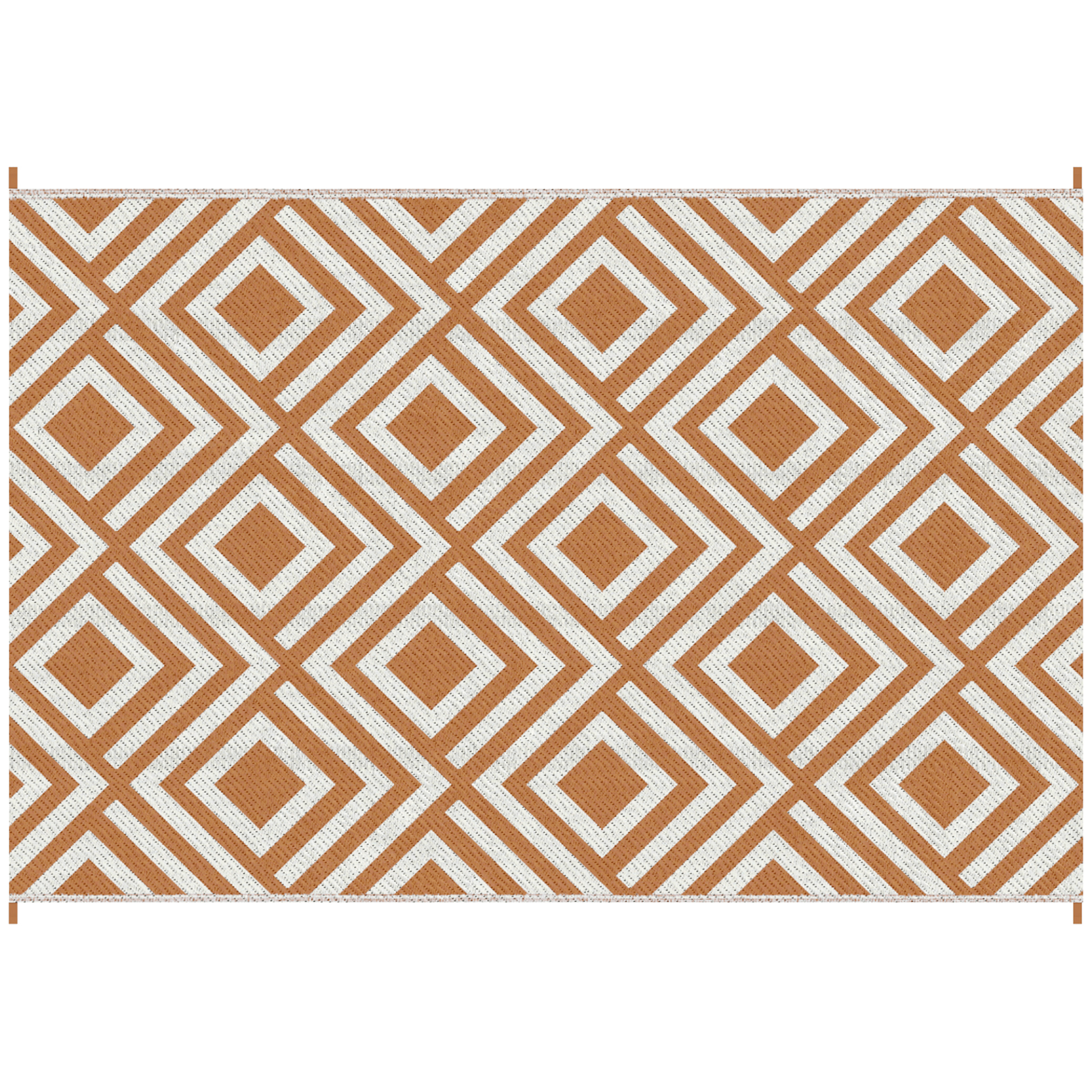 Outsunny Reversible Outdoor Rug with Carry Bag and Ground Stakes | Waterproof Straw Mat for Backyard, Deck, RV, Picnic, Beach, Camping | 182 x 274 cm | Brown & White Camping Floor Mat Cosy Camping Co.   