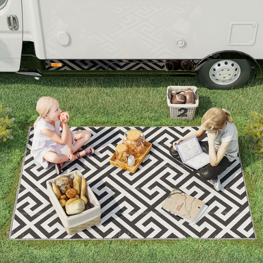 Outsunny 121 x 182 cm Outdoor Rug Camping Floor Mat Cosy Camping Co. Black  