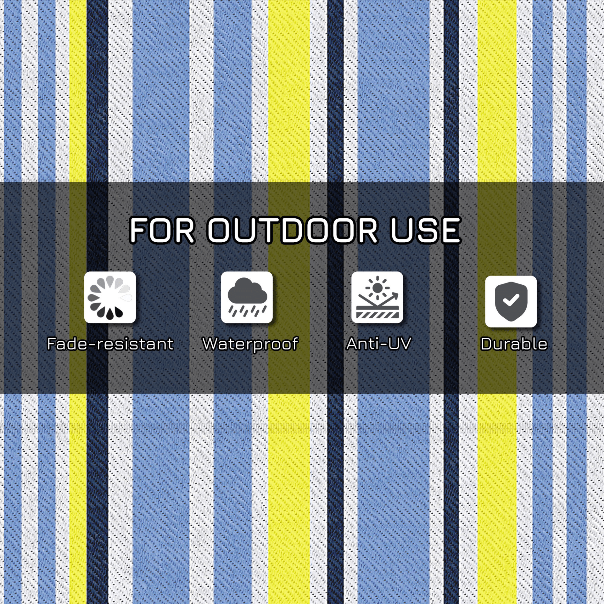 Outsunny Reversible Outdoor Rug, Waterproof Plastic Straw Mat | 121 x 182 cm Camping Floor Mat Cosy Camping Co.   