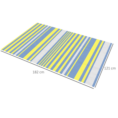 Outsunny Reversible Outdoor Rug | Lightweight & Waterproof | Plastic Straw Mat | 121 x 182 cm Camping Floor Mat Cosy Camping Co.   