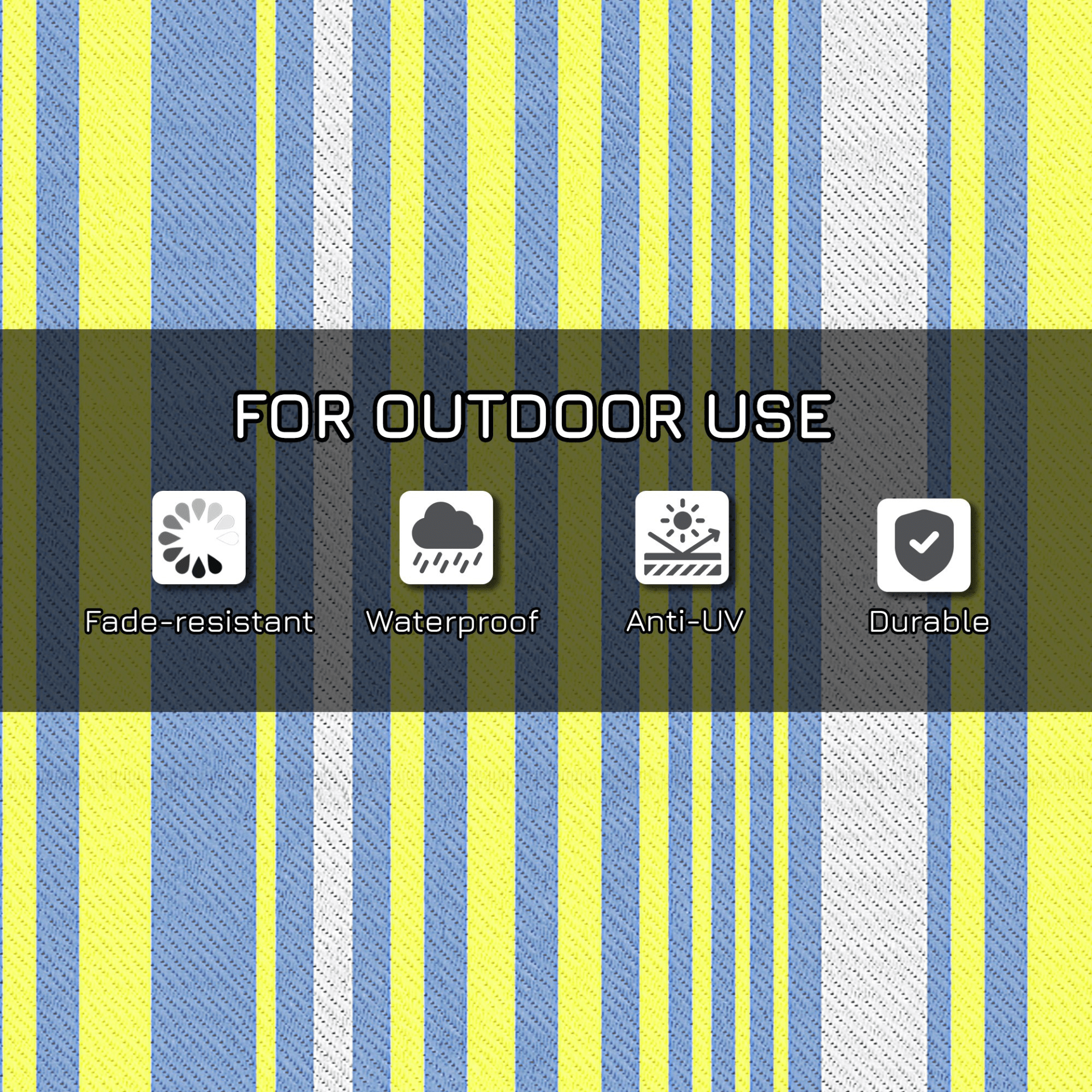 Outsunny Reversible Outdoor Rug | Lightweight & Waterproof | Plastic Straw Mat | 121 x 182 cm Camping Floor Mat Cosy Camping Co.   