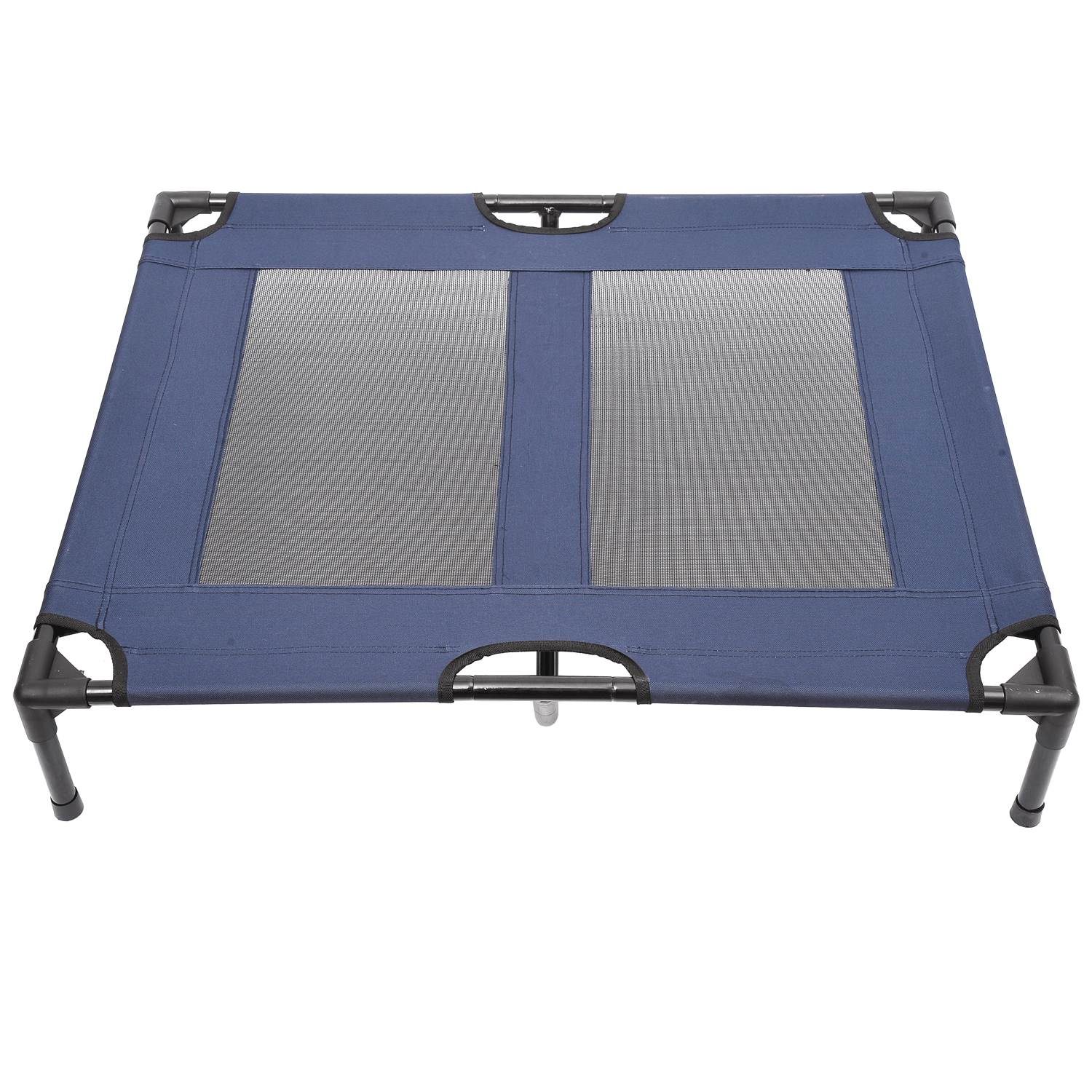 PawHut Raised Dog Bed Cat Elevated Lifted Puppy Pet Cot Portable Camping Basket – Blue (Large) Camping Dog Bed Cosy Camping Co. Blue  