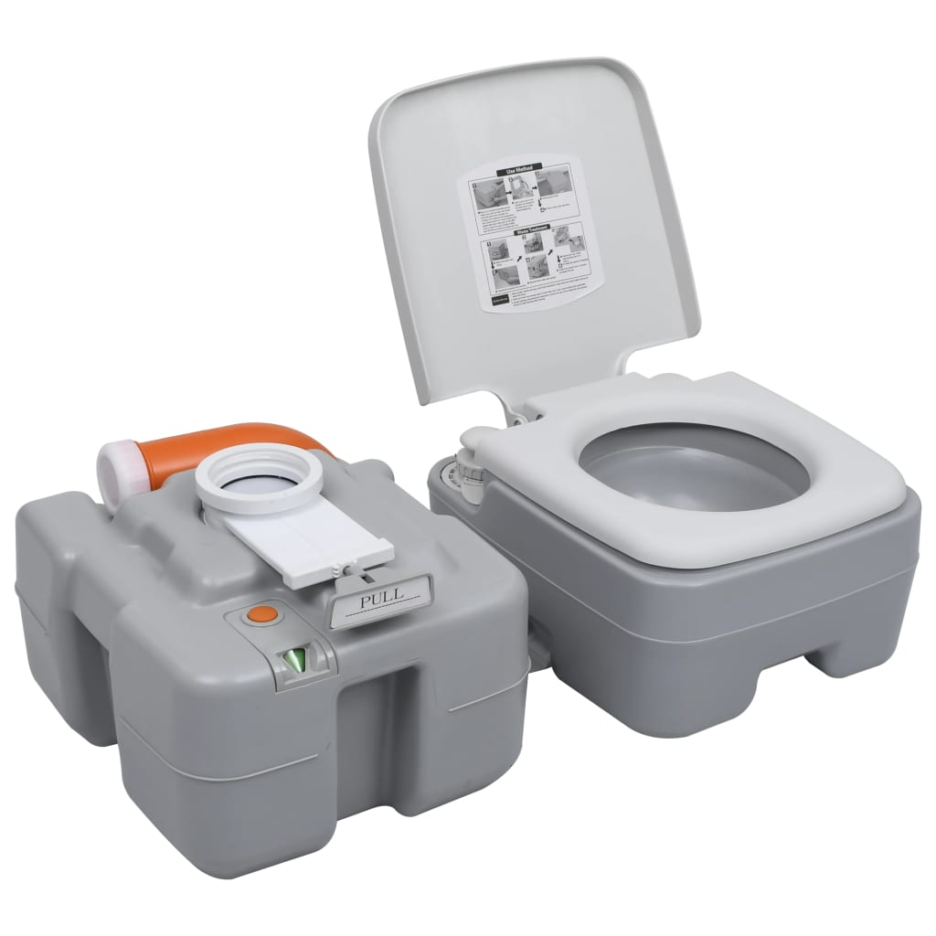 vidaXL Portable Camping Toilet Grey 20+10 L - Lightweight and Sturdy Design Portable Toilets Cosy Camping Co.   