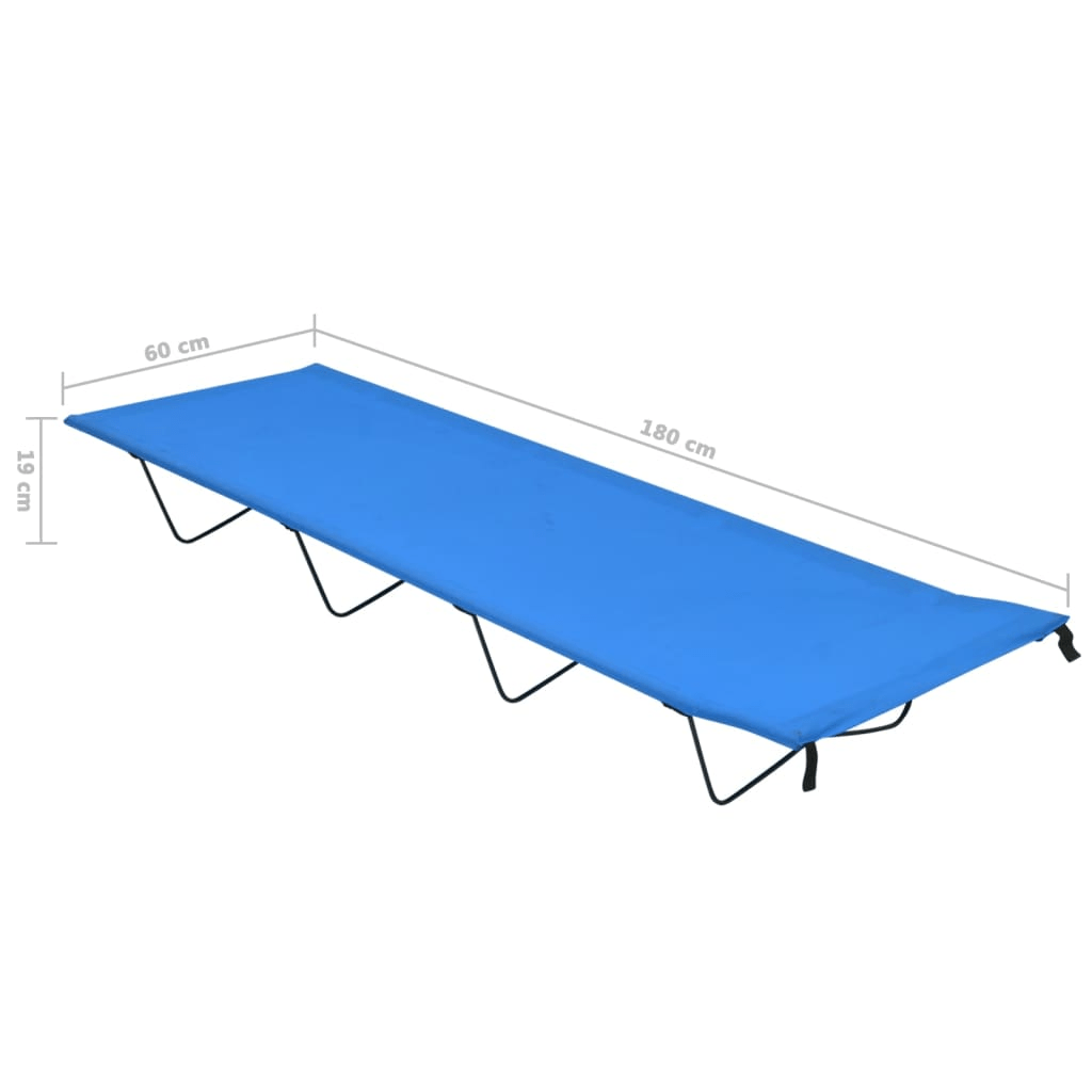 vidaXL Camping Bed 180x60x19 cm - Oxford Fabric and Steel Blue Sleeping Mats and Airbeds Cosy Camping Co.   