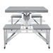 Foldable Camping Table Set with 4 Stools - Aluminium - Extra Light Grey Camping Table Cosy Camping Co.   