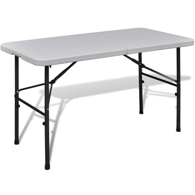 vidaXL Foldable Garden Table 122 cm HDPE White - Stylish and Portable Outdoor Table Camping Table Cosy Camping Co. White  