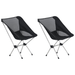 vidaXL 2x Folding Camping Chairs with Carry Bag | Aluminium Frame Sleeping Mats and Airbeds Cosy Camping Co. Black  