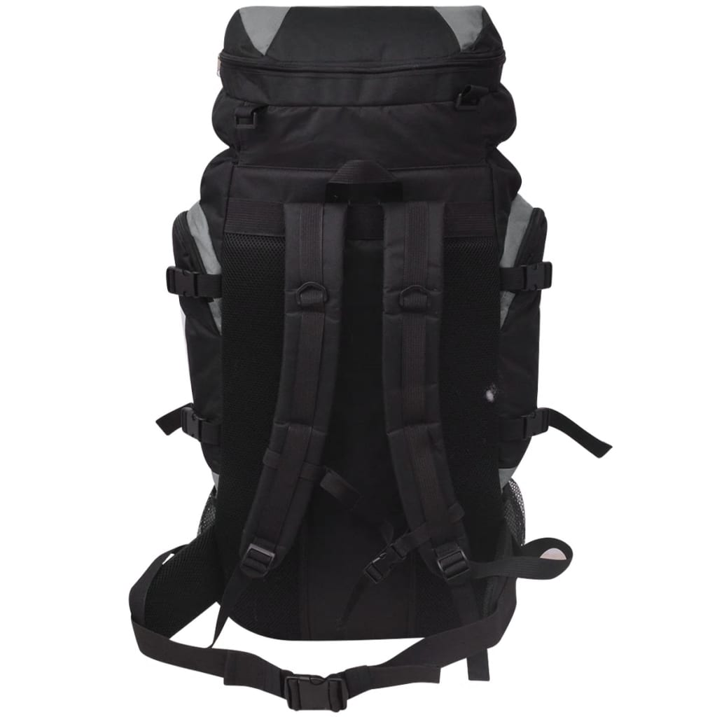 vidaXL Hiking Backpack XXL 75L Black and Grey - Durable and Water Repellant Rucksack Cosy Camping Co.   