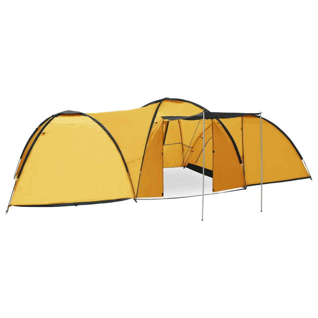 vidaXL Camping Igloo Tent 650x240x190 cm - Yellow, Spacious, Durable, and Well-Ventilated 8 Man Tent Cosy Camping Co. Yellow  