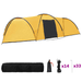 vidaXL Camping Igloo Tent 650x240x190 cm - Yellow, Spacious, Durable, and Well-Ventilated 8 Man Tent Cosy Camping Co.   