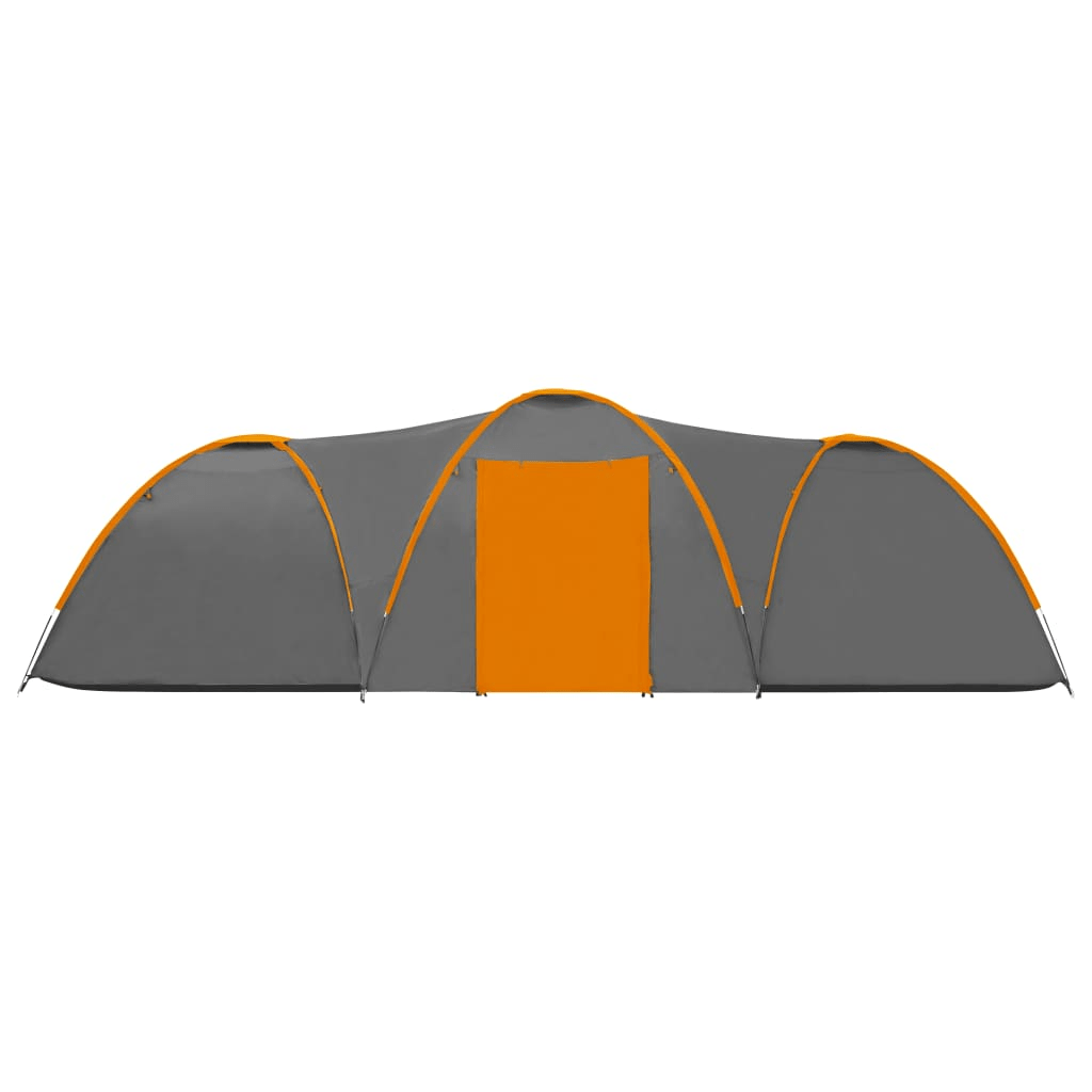 vidaXL Camping Igloo Tent 650x240x190 cm - Grey and Orange 8 Man Tent Cosy Camping Co.   