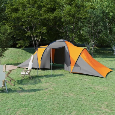 vidaXL Camping Tent 6 Persons Grey and Orange - Spacious, Easy to Set Up, and Weather Resistant 6 Man Tent Cosy Camping Co. Grey  