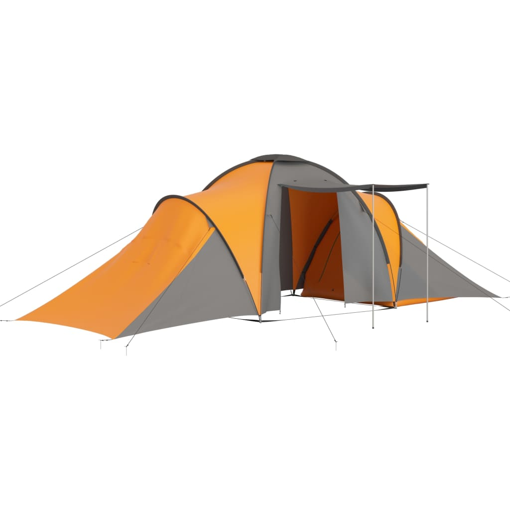 vidaXL Camping Tent 6 Persons Grey and Orange - Spacious, Easy to Set Up, and Weather Resistant 6 Man Tent Cosy Camping Co.   