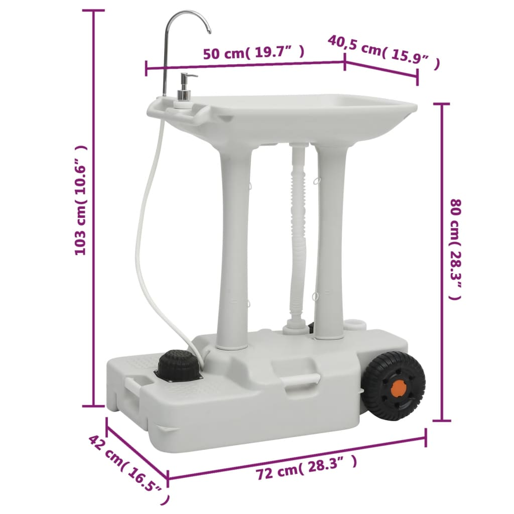 vidaXL Portable Camping Toilet and Handwash Stand Set with Water Tank - Lightweight and Compact Design Portable Toilets Cosy Camping Co.   