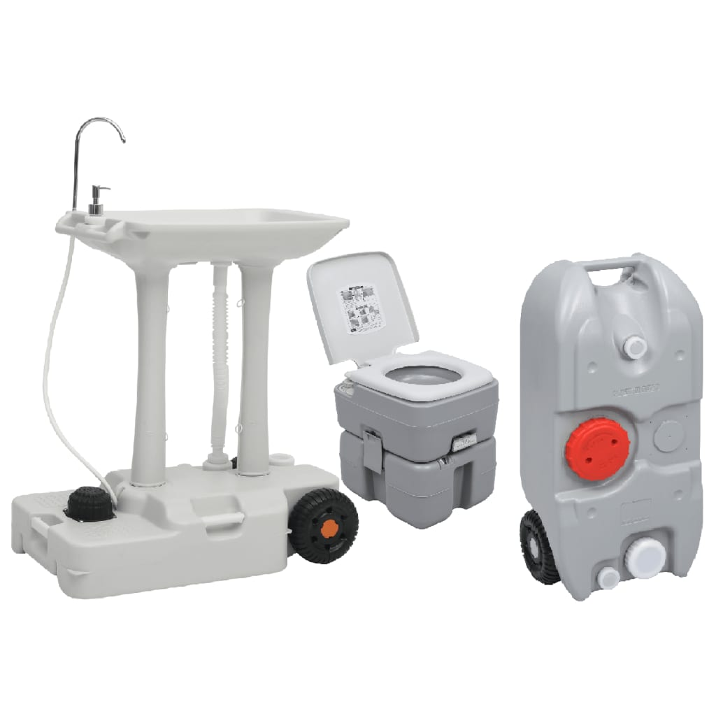 vidaXL Portable Camping Toilet and Handwash Stand Set with Water Tank - Convenient and Hygienic Portable Toilets Cosy Camping Co.   