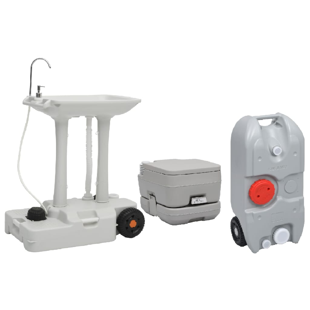 vidaXL Portable Camping Toilet and Handwash Stand Set with Water Tank Portable Toilets Cosy Camping Co.   