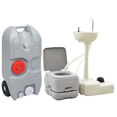 vidaXL Portable Camping Toilet and Handwash Stand Set with Water Tank Portable Toilets Cosy Camping Co.   