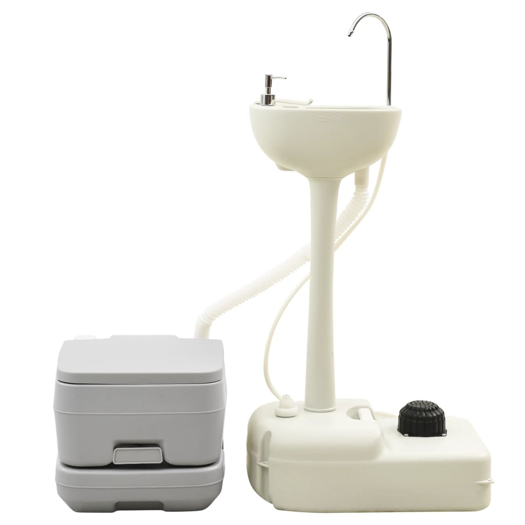 vidaXL Portable Camping Toilet and Handwash Stand Set with Water Tank Portable Toilets Cosy Camping Co.   