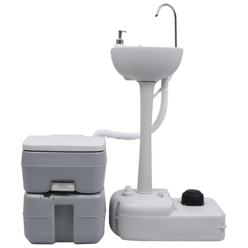 vidaXL Portable Camping Toilet and Handwash Stand Set with Water Tank - Convenient and Hygienic Solution for Outdoor Activities Portable Toilets Cosy Camping Co.   