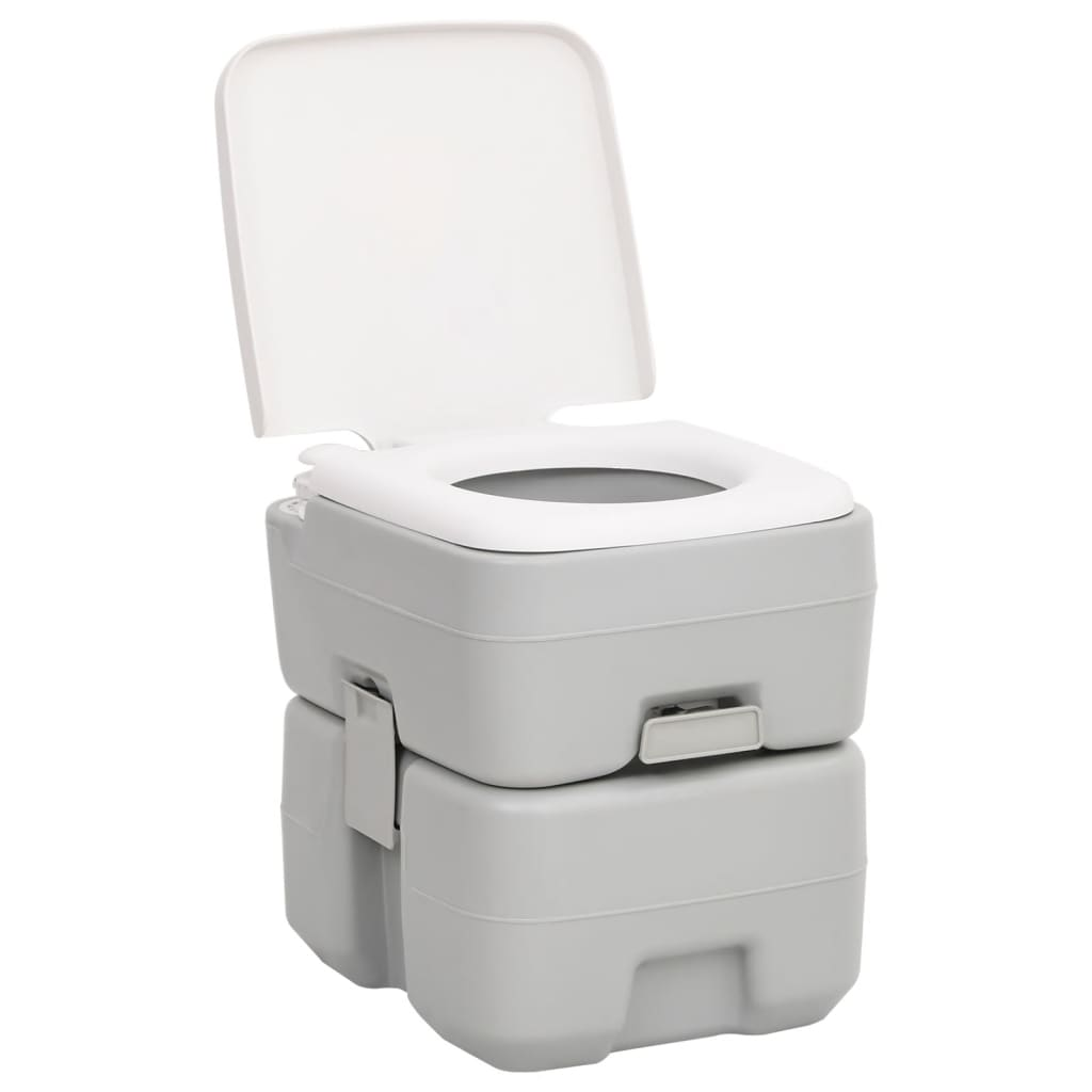 vidaXL Portable Camping Toilet Grey and White 20+10 L HDPE - Lightweight and Durable Portable Toilets Cosy Camping Co.   