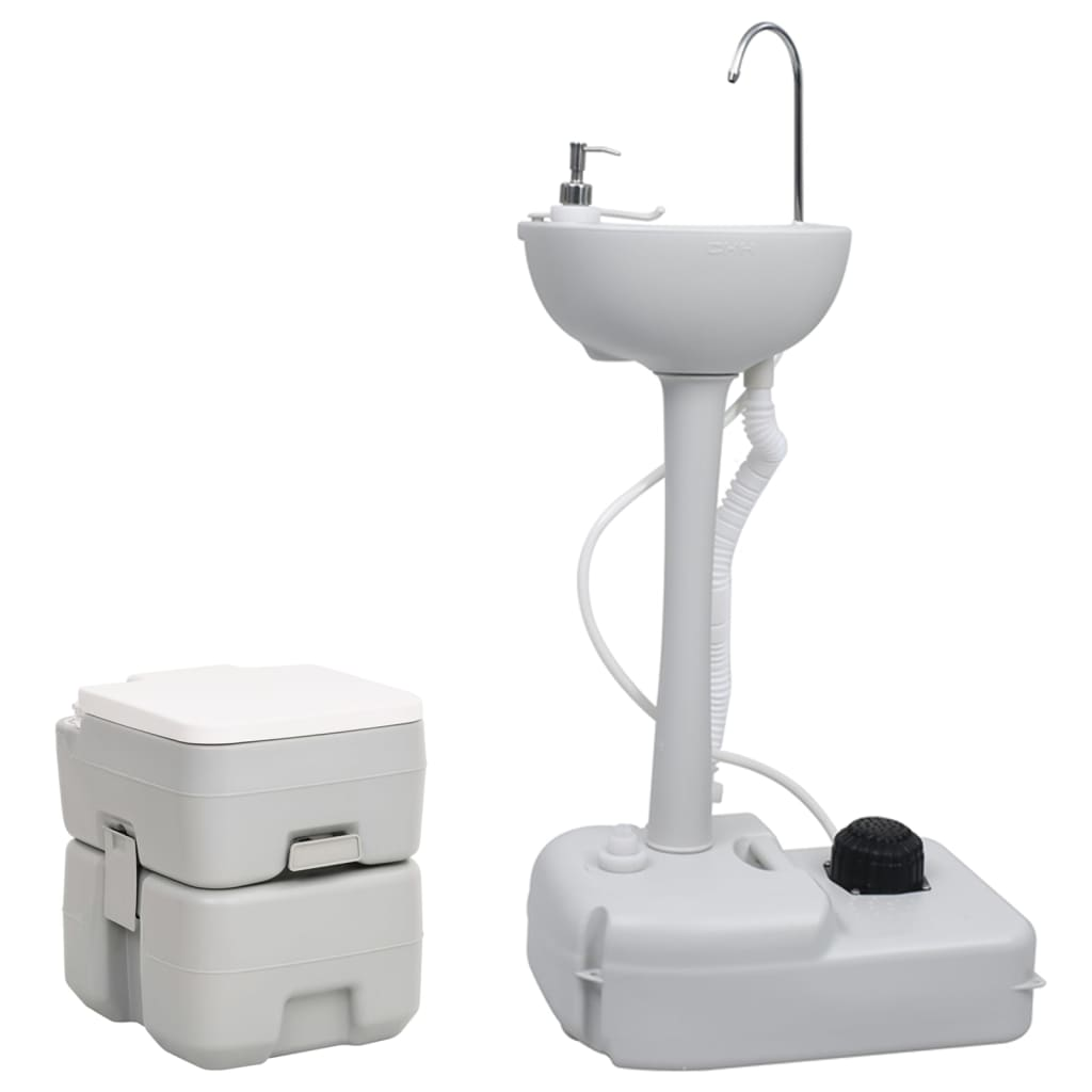 vidaXL Portable Camping Toilet and Handwash Stand Set - Compact, Durable, and Convenient Portable Toilets Cosy Camping Co.   