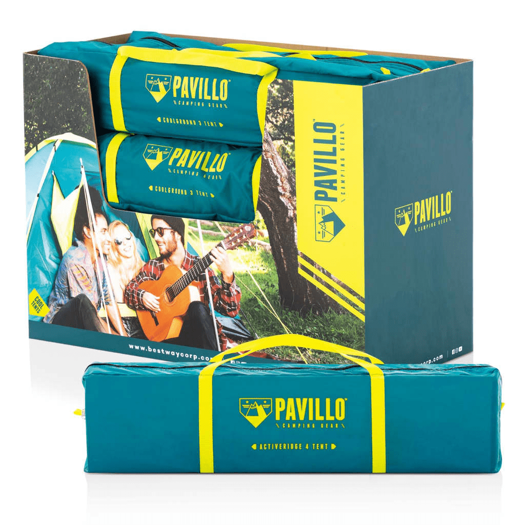 Pavillo Tent Cool Ground 3 Blue and Yellow - Lightweight and Water Resistant Sleeping Mats and Airbeds Cosy Camping Co.   