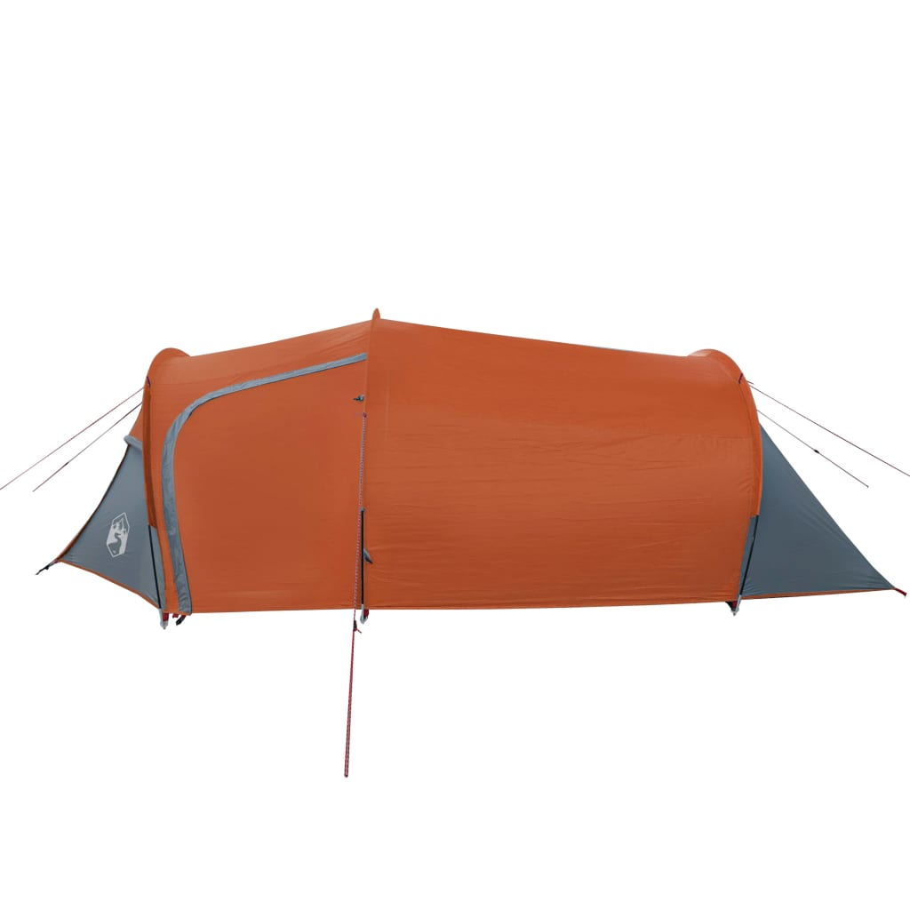vidaXL Camping Tent Tunnel 3-Person - Grey and Orange - Waterproof 3 Man Tent Cosy Camping Co.   