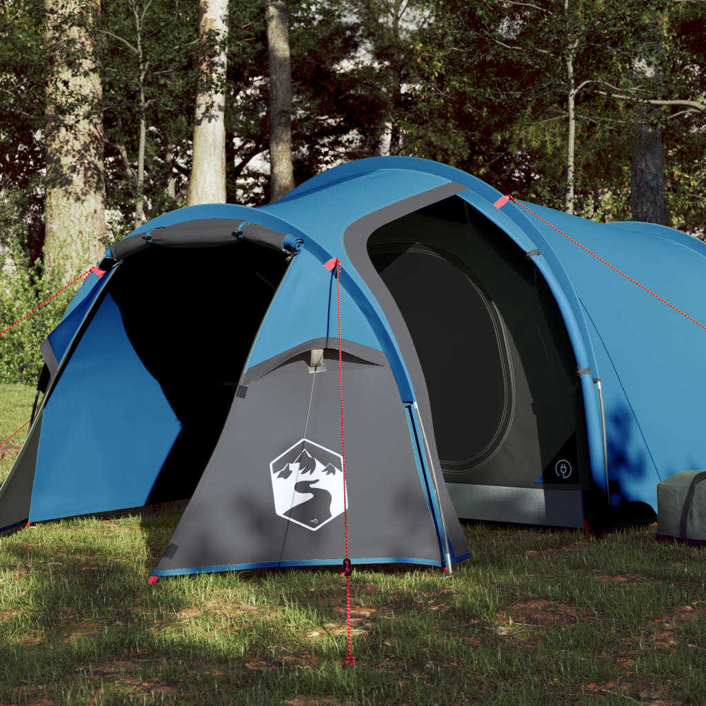 vidaXL Camping Tent Tunnel 3-Person Blue Waterproof 3 Man Tent Cosy Camping Co. Blue  