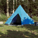 vidaXL Camping Tent Tipi 4-Person Blue Waterproof - Outdoor Adventure Essential 4 Man Tent Cosy Camping Co.   