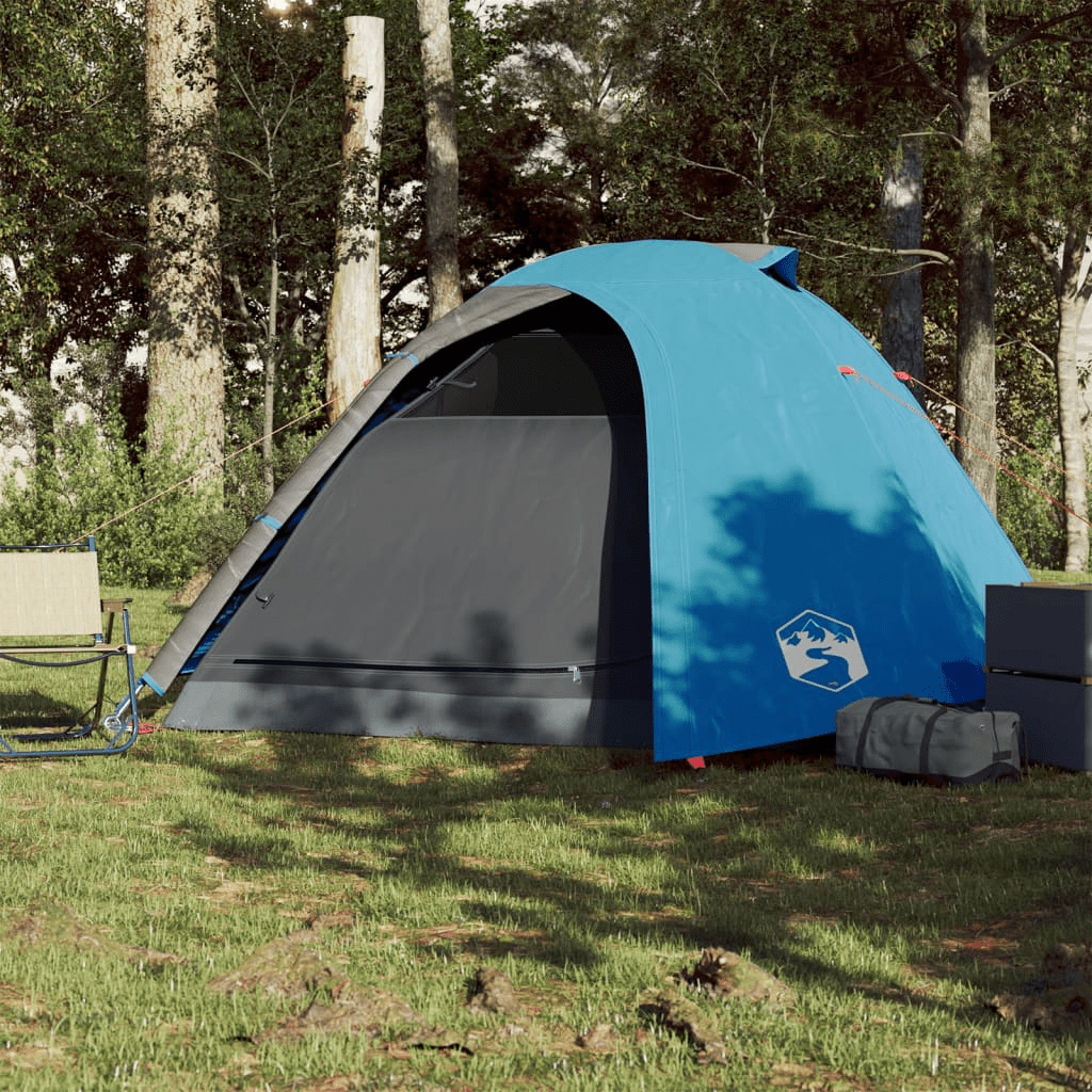 vidaXL Camping Tent Dome 4-Person Blue Waterproof - Durable and Waterproof Camping Tent Camping Floor Mat Cosy Camping Co.   