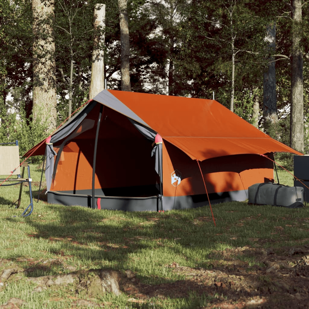 vidaXL Camping Tent 2-Person Grey and Orange Waterproof - Explore the Outdoors with Confidence 2 Man Tent Cosy Camping Co.   