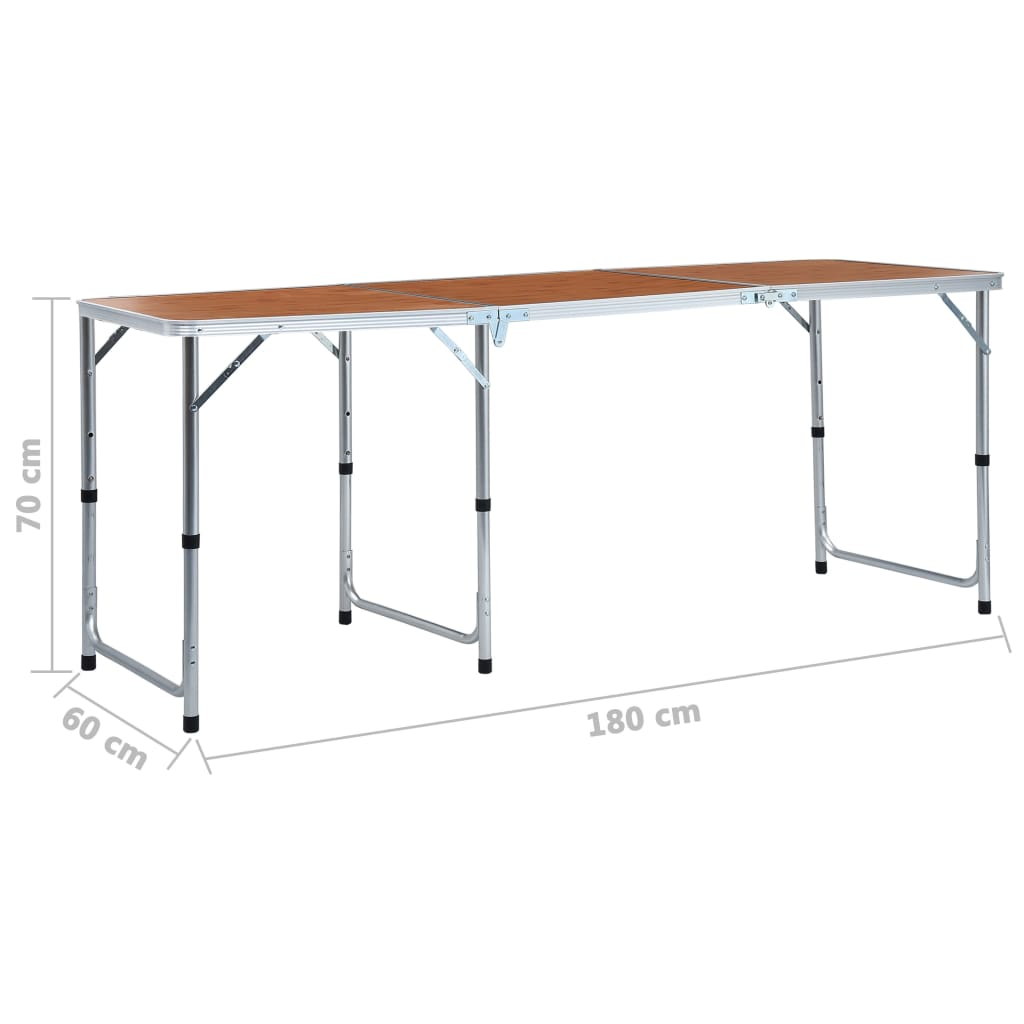 vidaXL Foldable Camping Table Aluminium 180x60 cm - Portable and Durable Camping Table Cosy Camping Co.   