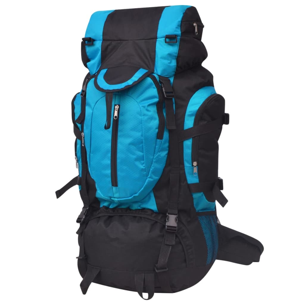 vidaXL Hiking Backpack XXL 75 L Black and Blue - Durable Outdoor Travel Gear Rucksack Cosy Camping Co.   