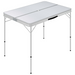 vidaXL Folding Camping Table with 2 Benches Aluminium White - Lightweight and Foldable Camping Table Cosy Camping Co.   