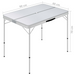 vidaXL Folding Camping Table with 2 Benches Aluminium White - Lightweight and Foldable Camping Table Cosy Camping Co.   