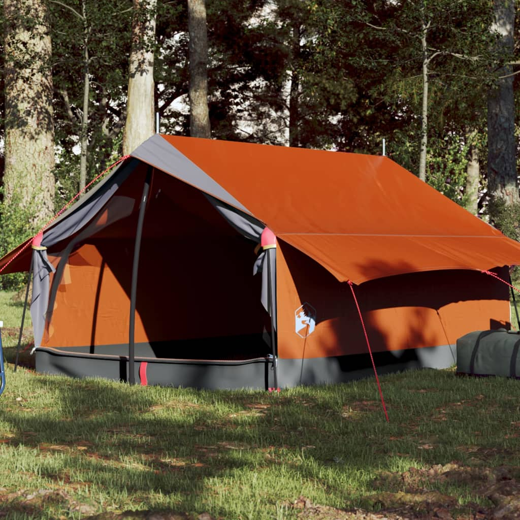 vidaXL Camping Tent 2-Person Grey and Orange Waterproof - Explore the Outdoors with Confidence 2 Man Tent Cosy Camping Co.   