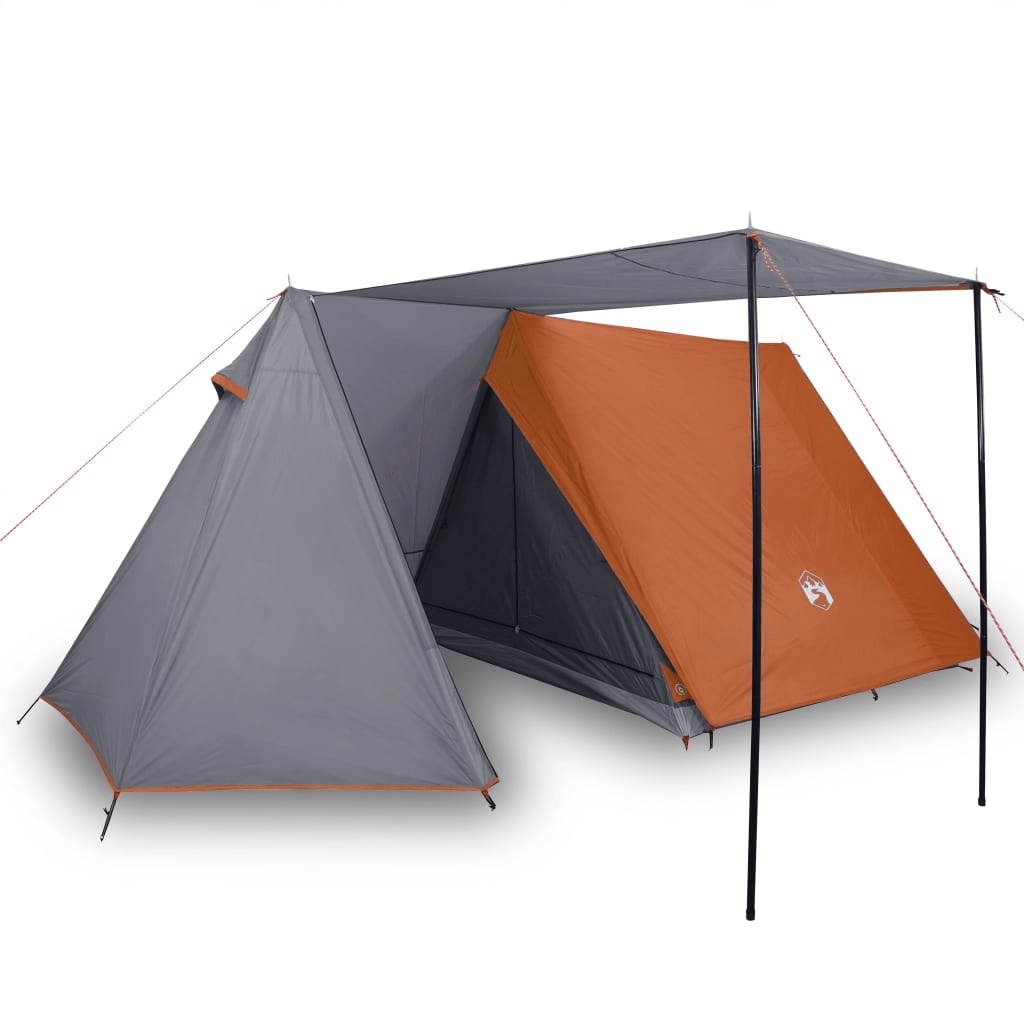 vidaXL Camping Tent 3-Person Grey and Orange Waterproof 3 Man Tent Cosy Camping Co.   